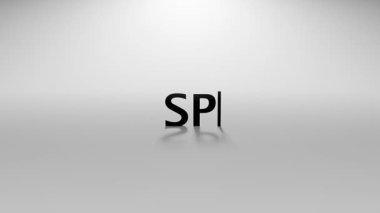 Beyaz Arkaplanda Yazma Efekti ve Kırpma İmleci Asgari Hareketi ile 3B Hazırlanmış Parıltılı Metin CanlandırmasıName