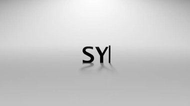 Renklendirilmiş 3B Senkronize Metin Animasyonu ile Yazma Efekti ve İmleç İmlecini En Düşük Renkli Arkaplan Hareketi