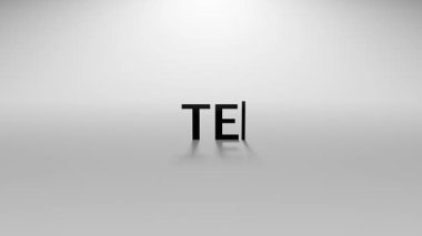 3B Hazırlanmış Test1234 Metin Animasyonu Yazma Efekti ve İmleç İmleci ile Beyaz Arkaplanda En Küçük Hareketi