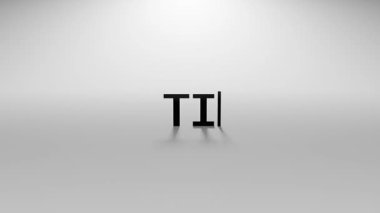 Beyaz Arkaplanda Yazma Efekti ve Kırpma İmleci Asgari Hareketi ile 3B Hazırlanmış Metin CanlandırmasıName