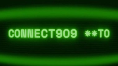 Old green CRT screen showing text CONNECTION LOST appearing in random glitch and coding style