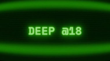 Old green CRT screen showing text DEEP WEB appearing in random glitch and coding style
