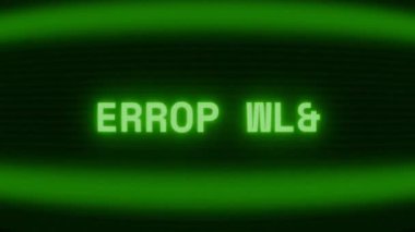 Old green CRT screen showing text ERROR 503 appearing in random glitch and coding style