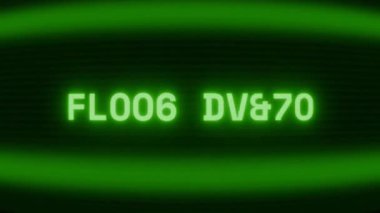Old green CRT screen showing text FLOOD ALERT appearing in random glitch and coding style