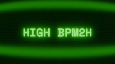 Old green CRT screen showing text HIGH SCORE appearing in random glitch and coding style