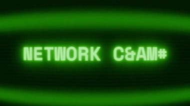 Old green CRT screen showing text NETWORK LOST! appearing in random glitch and coding style