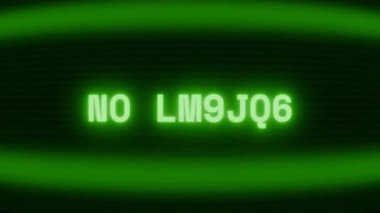 Old green CRT screen showing text NO LIMITS appearing in random glitch and coding style