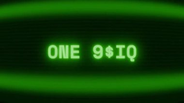 Old green CRT screen showing text ONE MORE appearing in random glitch and coding style