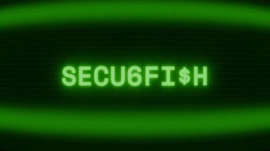 Old green CRT screen showing text SECURITY! appearing in random glitch and coding style
