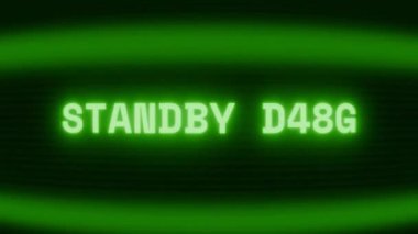 Old green CRT screen showing text STANDBY MODE appearing in random glitch and coding style