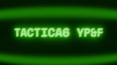Old green CRT screen showing text TACTICAL MOVE appearing in random glitch and coding style