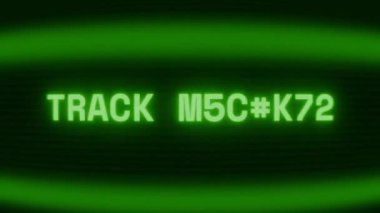 Old green CRT screen showing text TRACK MISSING appearing in random glitch and coding style