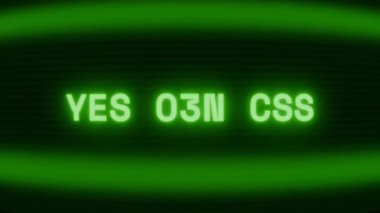 Old green CRT screen showing text YES YOU CAN appearing in random glitch and coding style