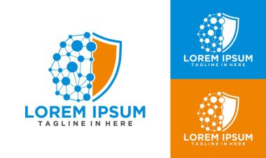 Siber güvenlik şirketi için simge belirleme logosu