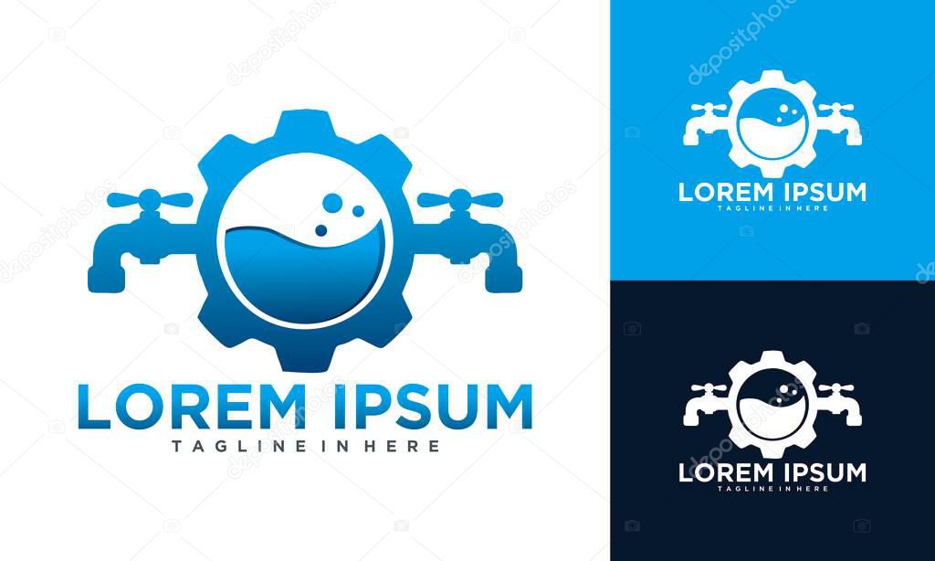 Plumbing company logo set icon