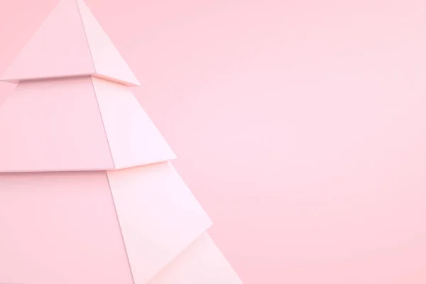 Розовая Елка Розовом Фоне Рендеринг Подарочная Карта — стоковое фото