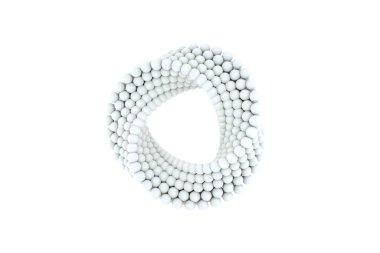 Çarpık yuvarlak küreler izole, fütüristik teknoloji veya bilim kurgu konsepti, 3D görüntüleme