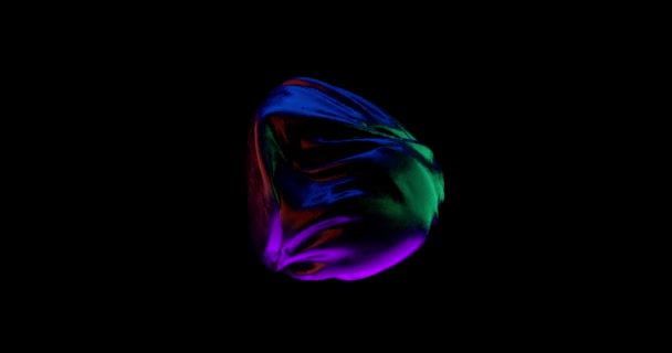 风格新颖的3D抽象动画彩色波纹光滑球 概念多色液体模式 波纹反射面 潮流色彩艳丽的流体力学球运动 — 图库视频影像