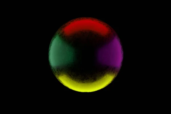 multicolor sphere on black background, 3d render