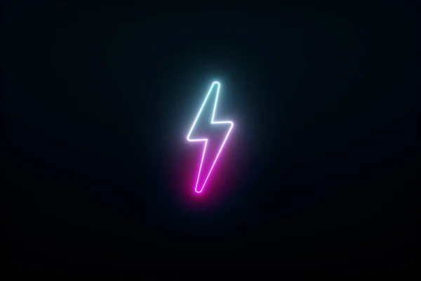 Neon Bolt Electric Thunder Render — Stock Photo, Image