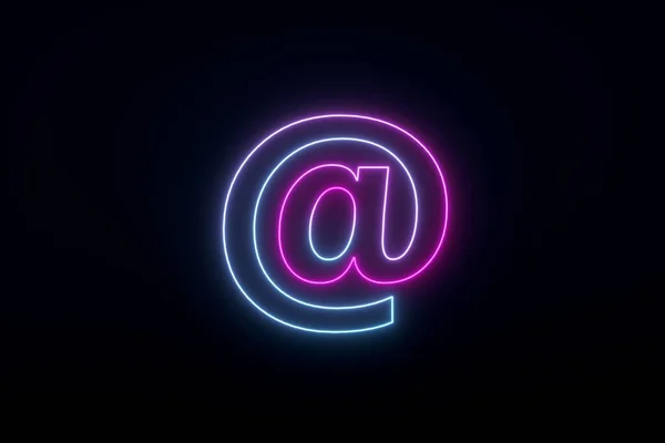 Neon Postadress Symbol Render — Stockfoto