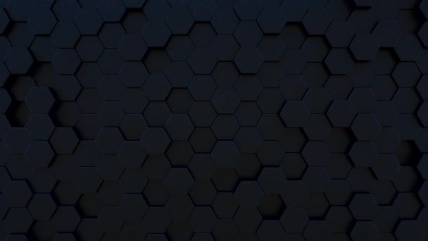 Абстрактная Геометрическая Контурная Петля Минимальная Черная Шестиугольная Решетка Случайные Фоновые — стоковое видео