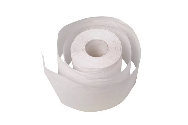 Рулон Белой Туалетной Бумаги Белом Фоне — стоковое фото