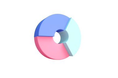 Çörek şeması beyaz arkaplanda izole edildi, 3d oluşturma