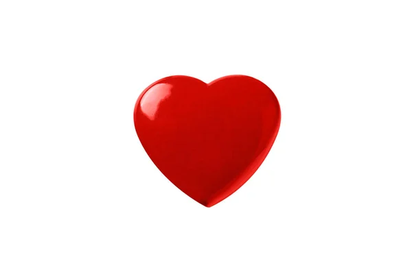 Červené Srdce Izolované Bílém Pozadí Symbol Lásky — Stock fotografie