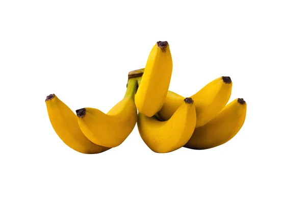 Mucchio Banane Isolate Sfondo Bianco Concetto Cibo Sano — Foto Stock