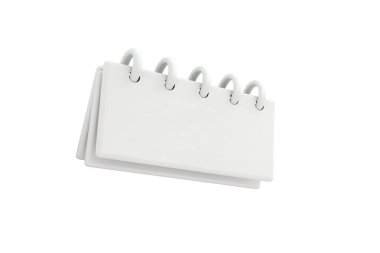 Metin için boşluk olan 3d boş takvim, beyaz arkaplan üzerinde 3d oluşturma modeli izole edildi,