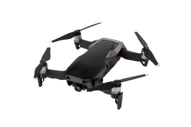 İnsansız hava aracı beyaz arka planda izole edildi, yeni teknoloji kavramı