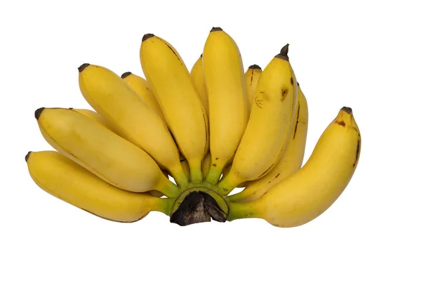 Monte Bananas Amarelas Maduras Isoladas Fundo — Fotografia de Stock