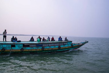 16 January 2023 Traditional Travel Boat in the Padma river - Bangladesh