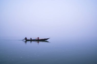 21 January 2023 Traditional fishing Boat in the Padma river - Bangladesh