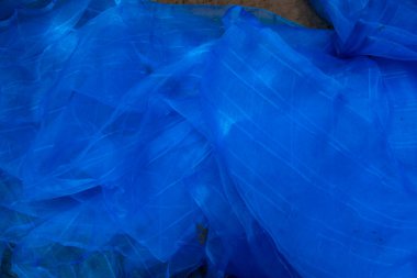 Yarı saydam mavi ağ kumaşı arka plan duvar kağıdı olarak kullanılabilir