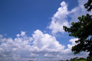 Beautiful Blue Sky With White Cloudy Dramatic Natural abstract background view