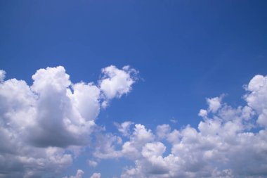 Beautiful Blue Sky With White Cloudy Dramatic Natural abstract background view