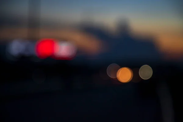 Νύχτα Κυκλοφορίας Δρόμο Της Πόλης Αφηρημένη Θολή Bokeh Φώτα Φόντο — Φωτογραφία Αρχείου