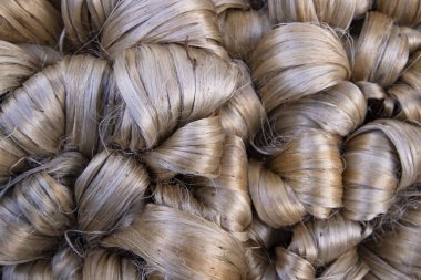 Kalın altın demet ham jüt fiber desen dokusu Arkaplan duvar kağıdı olarak kullanılabilir