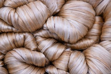 Kalın altın demet ham jüt fiber desen dokusu Arkaplan duvar kağıdı olarak kullanılabilir