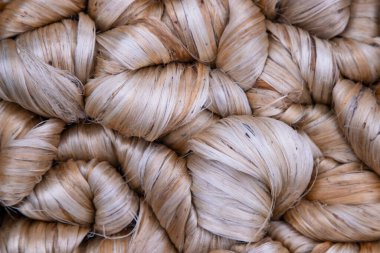 Kalın altın demet ham jüt fiber desen dokusu Arkaplan duvar kağıdı olarak kullanılabilir