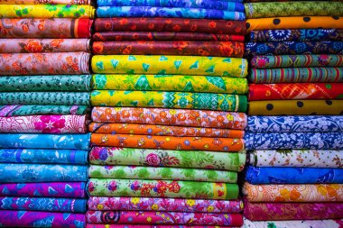 Çoklu renkli tekstil baskılı kumaş desenli doku arka plan kağıdı