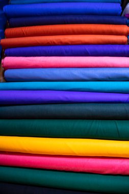 Çok renkli tekstil kumaşları desen arkaplanı