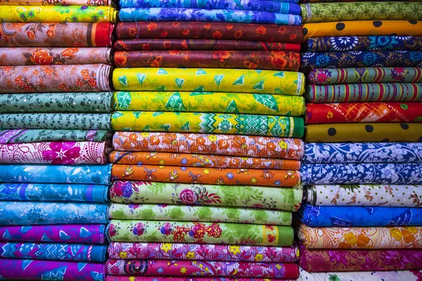Многоцветные Ткани Текстильной Печати Узор Текстуры Обои Фон — стоковое фото