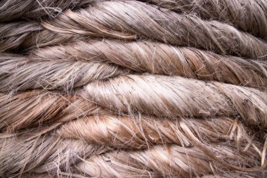 Katlanmış Altın kenevir lifleri soyut desen dokusu arka plan duvar kağıdı olarak kullanılabilir