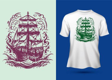 Fırtına sloganı gotik tipografi motivasyonel alıntılama tişört tasarım şablonunun üzerinde yükselin