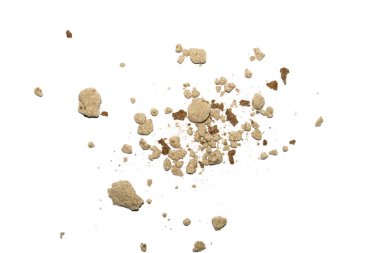 Kırık jaljeera tozları beyaz arka planda