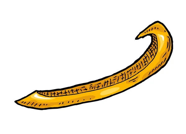 Sladký Žlutý Paprikový Plátek Ročník Vektorové Rytí Barevné Ilustrace Izolované — Stockový vektor