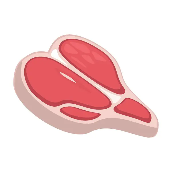 Steak Bone Illustration Vectorielle Couleur Vectorielle Icône Isolée Sur Fond — Image vectorielle